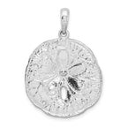FJC Finejewelers 925 Sterling Silver Rhodium Plated Polished/Textured Sand Dollar Charm 34 x 24 mm