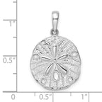 FJC Finejewelers 925 Sterling Silver Rhodium Plated Polished/Textured Sand Dollar Charm 27 x 17 mm