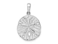 FJC Finejewelers 925 Sterling Silver Rhodium Plated Polished/Textured Sand Dollar Charm 27 x 17 mm