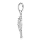 FJC Finejewelers 925 Sterling Silver Rhodium Plated Polished/Textured Sand Dollar Charm 25 x 15 mm