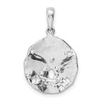 FJC Finejewelers 925 Sterling Silver Rhodium Plated Polished/Textured Sand Dollar Charm 25 x 15 mm