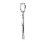 FJC Finejewelers 925 Sterling Silver Rhodium Plated Polished Barbados with Map Circle Charm 26 x 17 mm