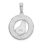 FJC Finejewelers 925 Sterling Silver Rhodium Plated Polished Barbados with Map Circle Charm 26 x 17 mm