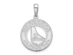 FJC Finejewelers 925 Sterling Silver Rhodium Plated Polished Barbados with Map Circle Charm 26 x 17 mm