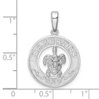 FJC Finejewelers 925 Sterling Silver Rhodium Plated Polished Barbados with Turtle Circle Charm 27 x 18 mm