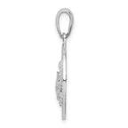FJC Finejewelers 925 Sterling Silver Rhodium Plated Polished Barbados with Turtle Circle Charm 27 x 18 mm