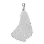 FJC Finejewelers 925 Sterling Silver Rhodium Plated Polished/Textured Barbados Map Charm 35 x 19 mm