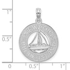 FJC Finejewelers 925 Sterling Silver d Newport Rhode Island with Sailboat Circle Charm 25 x 18 mm