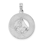 FJC Finejewelers 925 Sterling Silver d Newport Rhode Island with Sailboat Circle Charm 25 x 18 mm