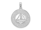 FJC Finejewelers 925 Sterling Silver d Newport Rhode Island with Sailboat Circle Charm 25 x 18 mm