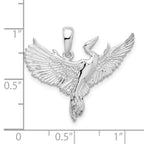 FJC Finejewelers 925 Sterling Silver Rhodium Plated Polished Egret Bird Charm 27 mm