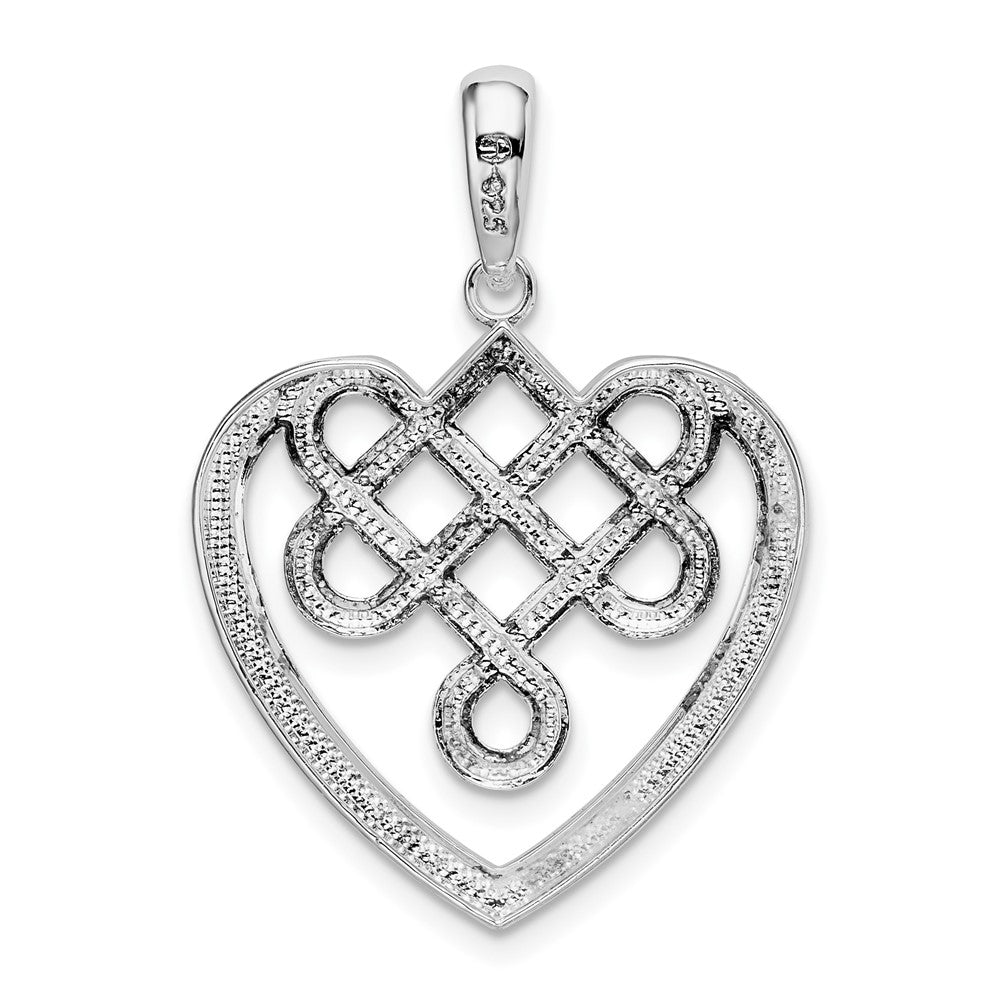 FJC Finejewelers 925 Sterling Silver Rhodium Plated Polished Celtic Knot Heart Charm 21 mm