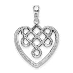FJC Finejewelers 925 Sterling Silver Rhodium Plated Polished Celtic Knot Heart Charm 21 mm