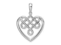 FJC Finejewelers 925 Sterling Silver Rhodium Plated Polished Celtic Knot Heart Charm 21 mm