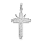FJC Finejewelers 925 Sterling Silver Rhodium Plated Polished Beaded Edge Crucifix Charm 19 mm
