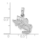 FJC Finejewelers 925 Sterling Silver Rhodium Plated Polished Jumping Bass Fish Charm 20 x 16 mm