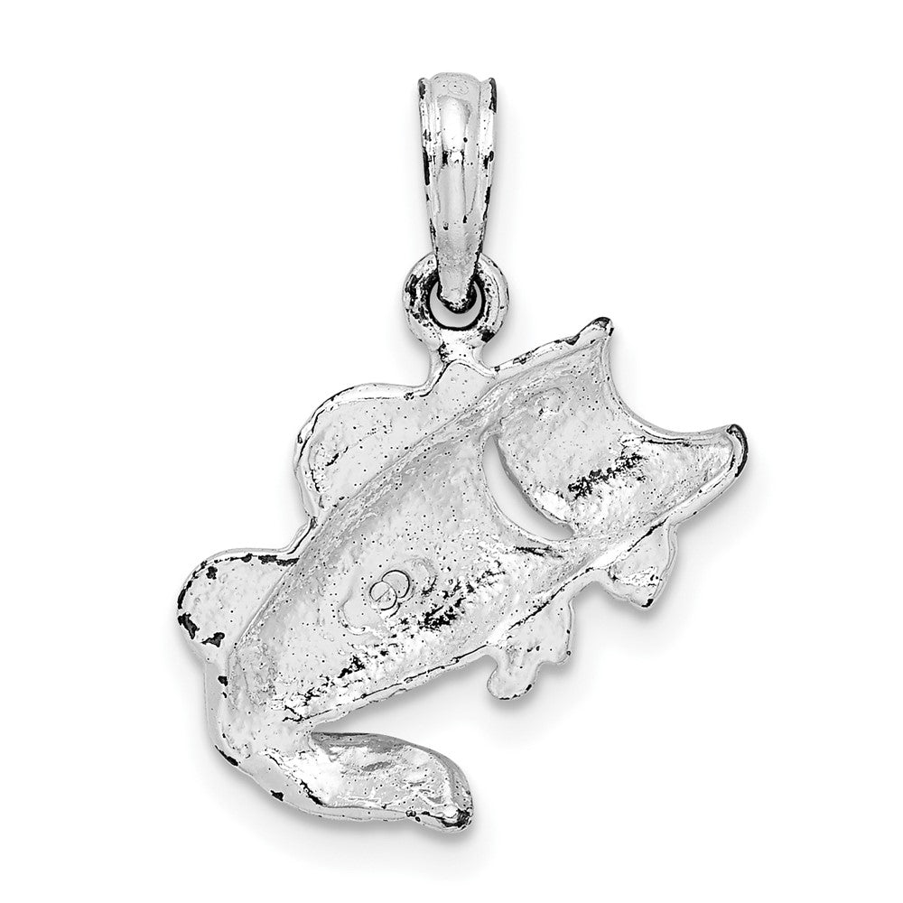 FJC Finejewelers 925 Sterling Silver Rhodium Plated Polished Jumping Bass Fish Charm 20 x 16 mm