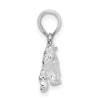 FJC Finejewelers 925 Sterling Silver Rhodium Plated Polished Cat with Ball Charm 9 mm
