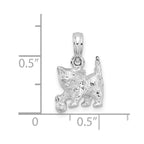FJC Finejewelers 925 Sterling Silver Rhodium Plated Polished Cat with Ball Charm 9 mm