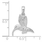 FJC Finejewelers 925 Sterling Silver Rhodium Plated Polished Hummingbird Charm 16 mm