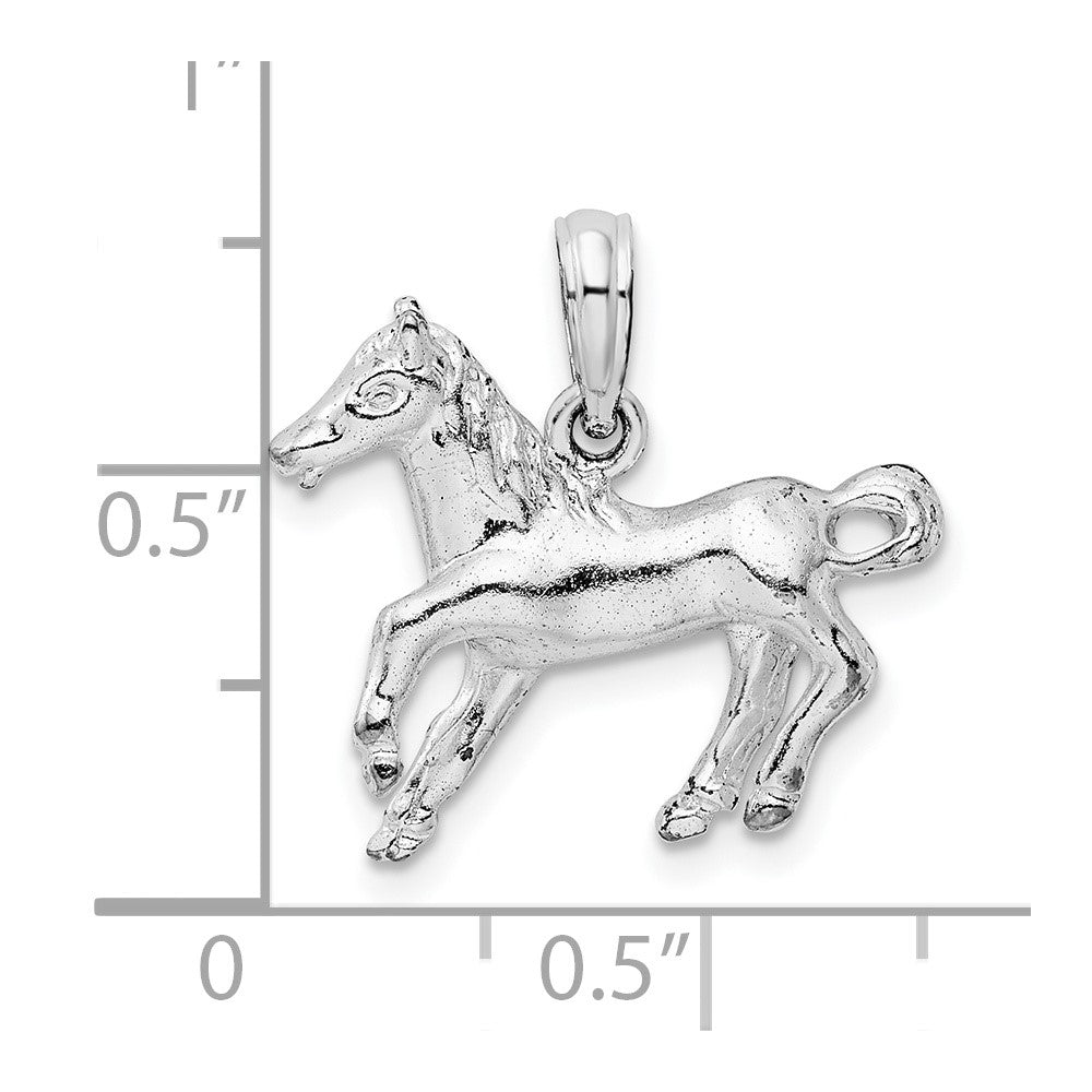 FJC Finejewelers 925 Sterling Silver Rhodium Plated Polished Galloping Horse Charm 19 mm
