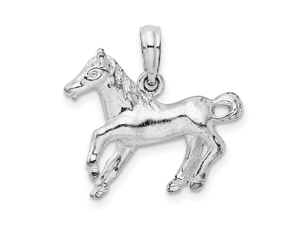 FJC Finejewelers 925 Sterling Silver Rhodium Plated Polished Galloping Horse Charm 19 mm