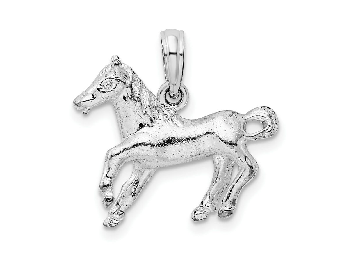 FJC Finejewelers 925 Sterling Silver Rhodium Plated Polished Galloping Horse Charm 19 mm