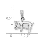 FJC Finejewelers 925 Sterling Silver Rhodium Plated Polished 3D Pig Charm 9 mm
