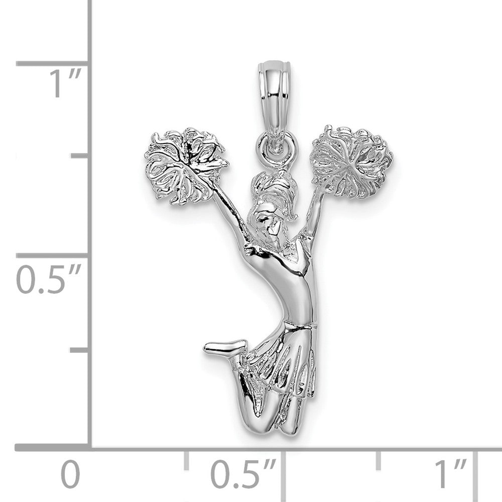 FJC Finejewelers 925 Sterling Silver Rhodium Plated Polished Cheer Leader Charm 16 mm