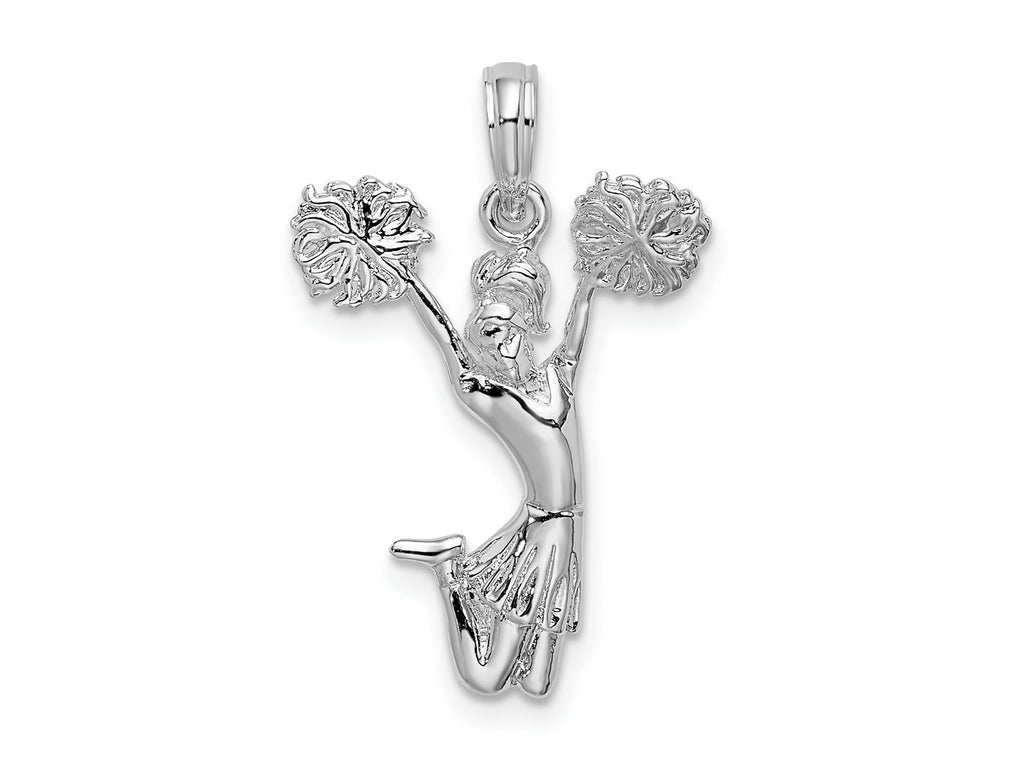 FJC Finejewelers 925 Sterling Silver Rhodium Plated Polished Cheer Leader Charm 16 mm