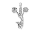 FJC Finejewelers 925 Sterling Silver Rhodium Plated Polished Cheer Leader Charm 16 mm