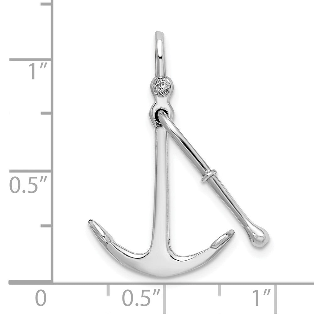FJC Finejewelers 925 Sterling Silver Polished 3D 2-Piece Moveable Kedge Anchor 27 x 20 mm