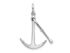 FJC Finejewelers 925 Sterling Silver Polished 3D 2-Piece Moveable Kedge Anchor 27 x 20 mm