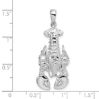 FJC Finejewelers 925 Sterling Silver Rhodium Plated Polished Moveable Lobster Charm 37 x 14 mm