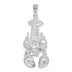 FJC Finejewelers 925 Sterling Silver Rhodium Plated Polished Moveable Lobster Charm 37 x 14 mm