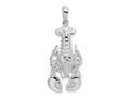 FJC Finejewelers 925 Sterling Silver Rhodium Plated Polished Moveable Lobster Charm 37 x 14 mm