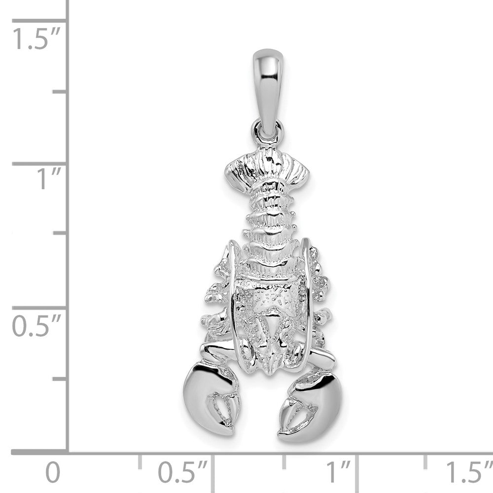 FJC Finejewelers 925 Sterling Silver Rhodium Plated Polished Moveable Lobster Charm 35 x 13 mm