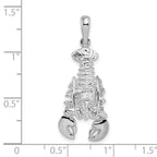 FJC Finejewelers 925 Sterling Silver Rhodium Plated Polished Moveable Lobster Charm 35 x 13 mm