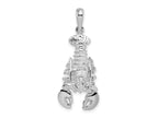 FJC Finejewelers 925 Sterling Silver Rhodium Plated Polished Moveable Lobster Charm 35 x 13 mm