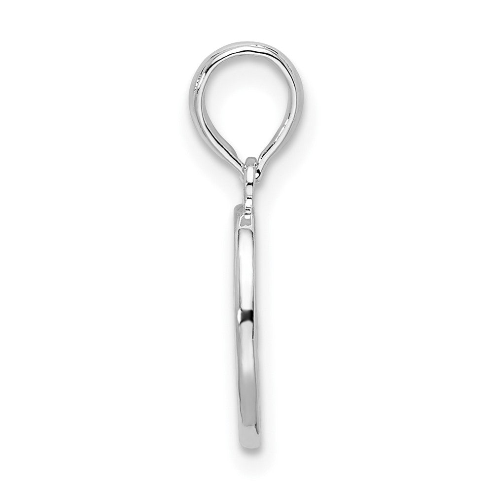 FJC Finejewelers 925 Sterling Silver Polished/Textured Fleur de Lis Small Oval Charm 8 mm
