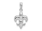FJC Finejewelers 925 Sterling Silver Rhodium Plated Polished Fleur de lis Charm 10 mm