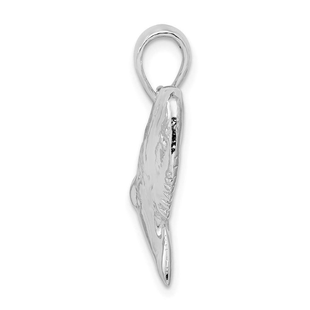 FJC Finejewelers 925 Sterling Silver Rhodium Plated Polished/Textured Shark Tooth Charm 26 x 19 mm