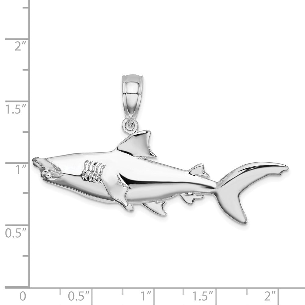 FJC Finejewelers 925 Sterling Silver d Polished 3D Hammer Head Shark Charm 30 x 52 mm