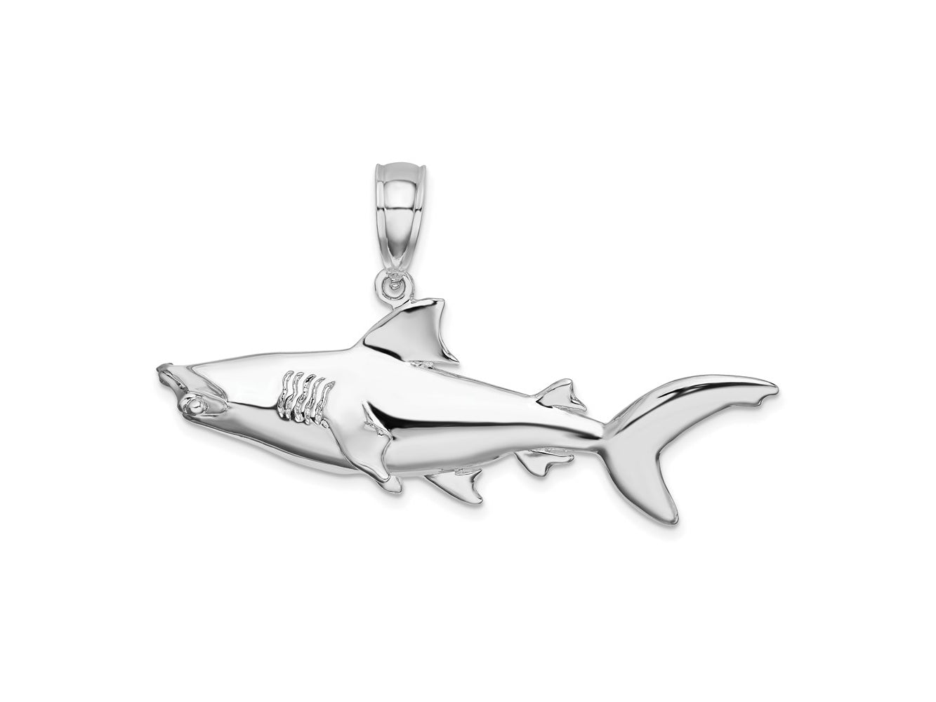 FJC Finejewelers 925 Sterling Silver d Polished 3D Hammer Head Shark Charm 30 x 52 mm