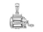 FJC Finejewelers 925 Sterling Silver Polished 3D Moveable Fishing Reel Charm 28 x 26 mm