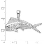 FJC Finejewelers 925 Sterling Silver Rhodium Plated Polished Mahi Mahi Fish Charm 27 x 42 mm