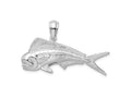 FJC Finejewelers 925 Sterling Silver Rhodium Plated Polished Mahi Mahi Fish Charm 27 x 42 mm