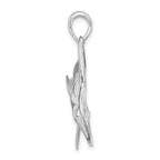 FJC Finejewelers 925 Sterling Silver Rhodium Plated Polished and Satin Blue Marlin Charm 33 x 49 mm