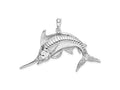 FJC Finejewelers 925 Sterling Silver Rhodium Plated Polished and Satin Blue Marlin Charm 33 x 49 mm