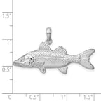 FJC Finejewelers 925 Sterling Silver Rhodium Plated Polished 3D Snook Fish Charm 22 x 39 mm